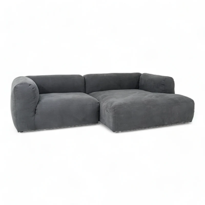 Luna Modulsofa - 1,5 Sitzer mit XXL Chaiselongue Rechts - Stoff Shadow