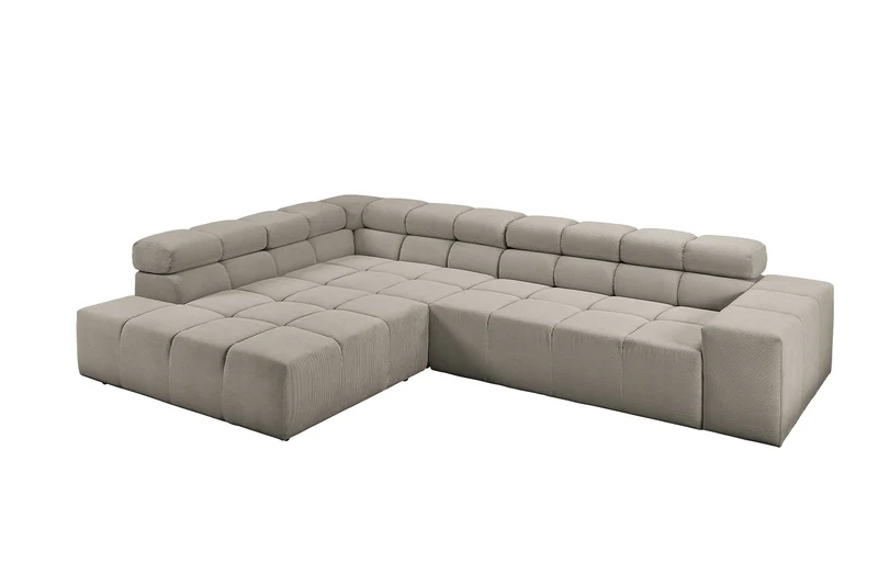 KAWOLA Sofa NEVADA Ecksofa Feincord grau