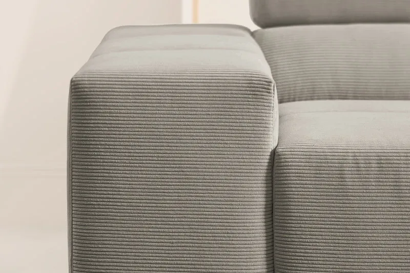 KAWOLA Sofa NEVADA Ecksofa Feincord grau