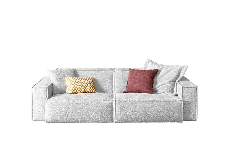 KAWOLA Sofa SAMU Stoff hellgrau