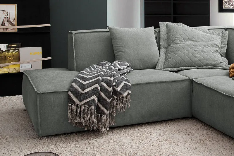 KAWOLA Sofa SAMU Ecksofa Stoff grau