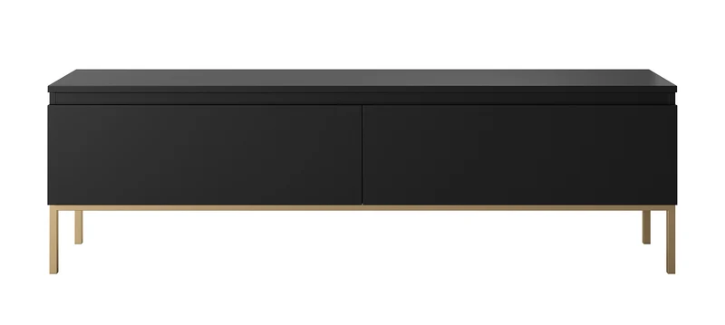 TV-Schrank Bemmi 150 cm schwarz mit goldenen Beinen
