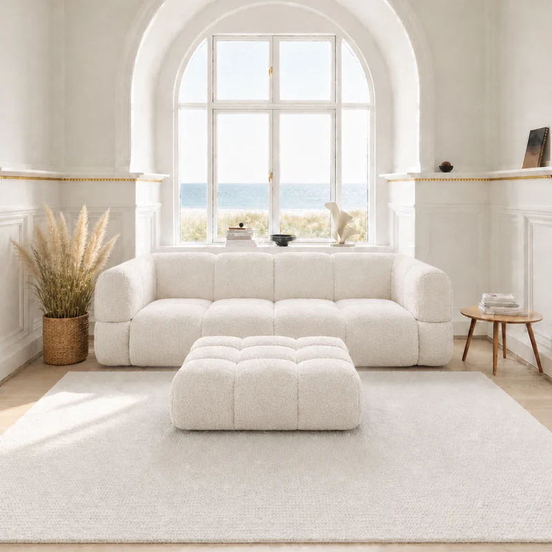 Prestige Modulsofa mit Hocker - Stoff Perfect Harmony Creme