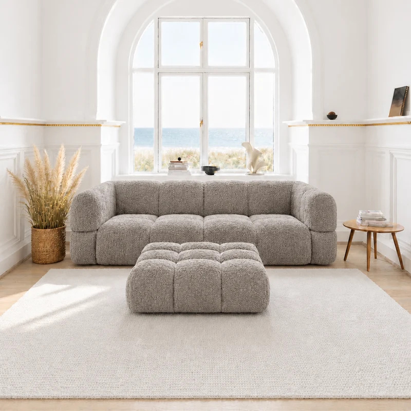 Prestige Modulsofa mit Hocker - Stoff Perfect Harmony Taupe