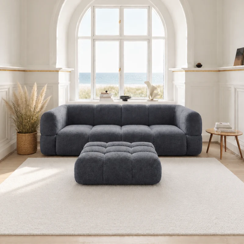 Prestige Modulsofa mit Hocker - Stoff Perfect Harmony Blau