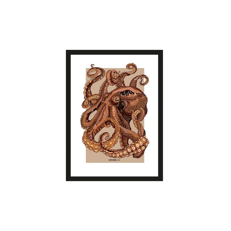 Poster Pulpo, inkl. Rahmen