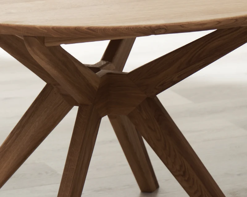 Sternje - Esstisch & Rund Ausziehbar | Schweizer Kante - Esche Massiv UP