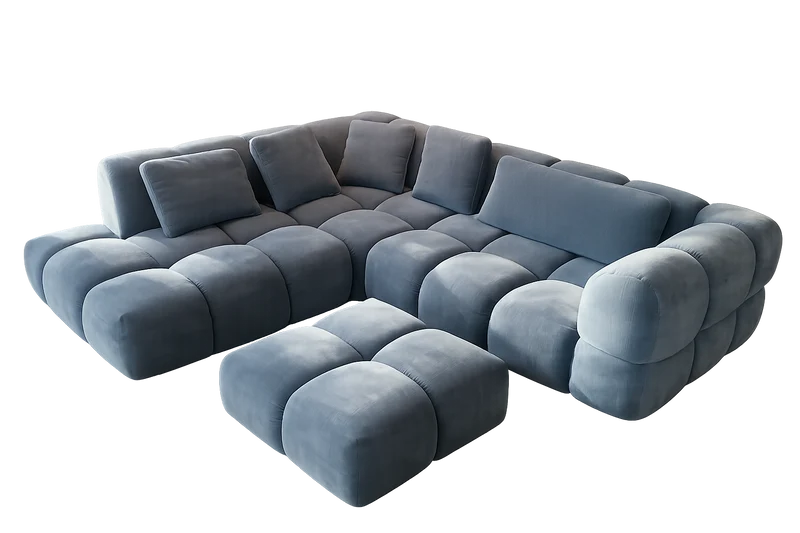 Prestige Sofa inkl. Hocker - Stoff Terranova Petrol | Outlet