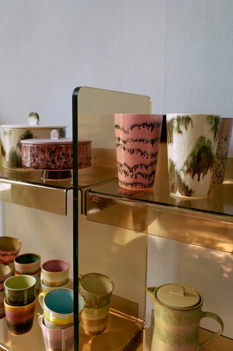70's Ceramics: Teetassen Baroque Set von 2, 475 ml