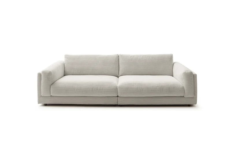 KAWOLA Big Sofa RAINA Cord steingrau