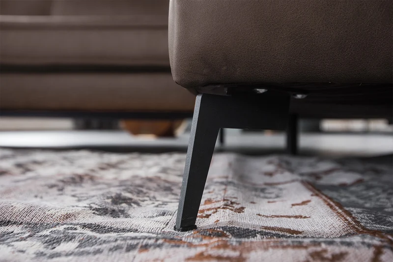 KAWOLA Sofa BLOOM Ecksofa Leder dunkelbraun
