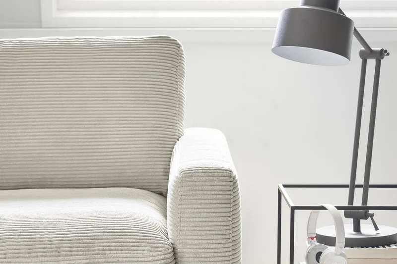 KAWOLA Ecksofa CARA Sofa Cord hellgrau