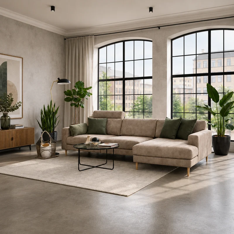 Louise Modulsofa - Mit XL Maxi Modul Rechts - Leder Bull Liver