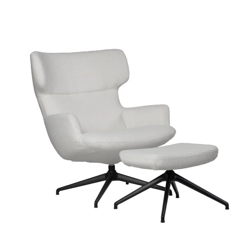 Nora Sessel inkl. Hocker - Stoff Alpine Ivory | Outlet