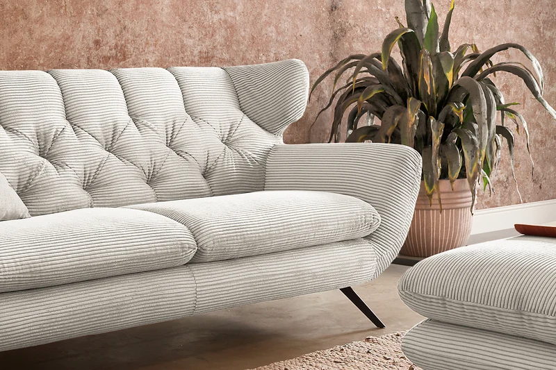 KAWOLA Sofa CHARME Cord cremeweiß