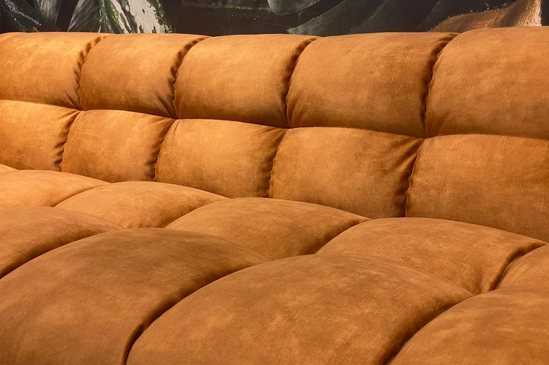 KAWOLA Sofa ROSARIO Velvet gold