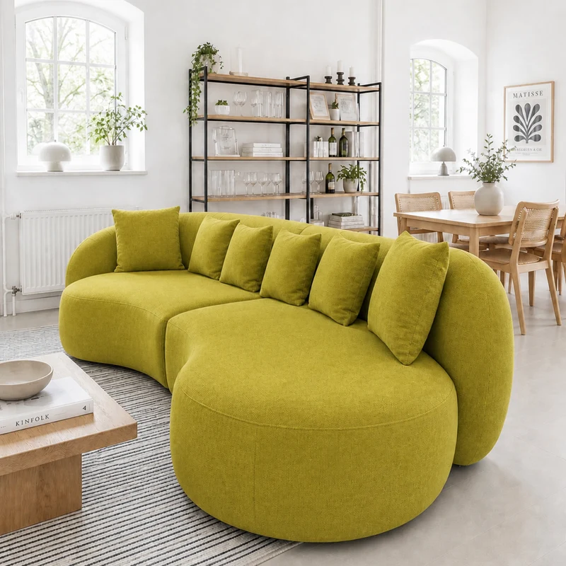 Bue Modulsofa - Stoff Shadow Lemon