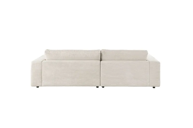 KAWOLA Sofa MADELINE Ecksofa mit Longchair Cord cremeweiß