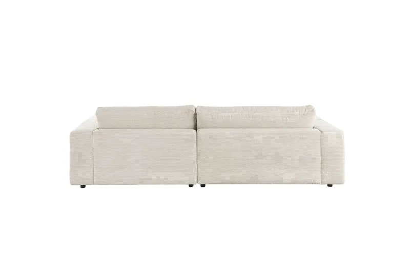 KAWOLA Sofa MADELINE Ecksofa mit Longchair Cord cremeweiß