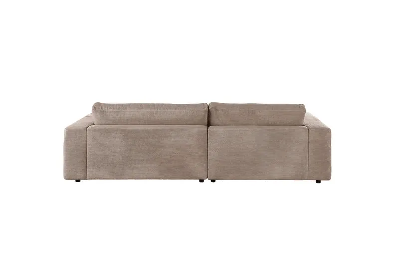 KAWOLA Sofa MADELINE Ecksofa mit Longchair Cord taupe