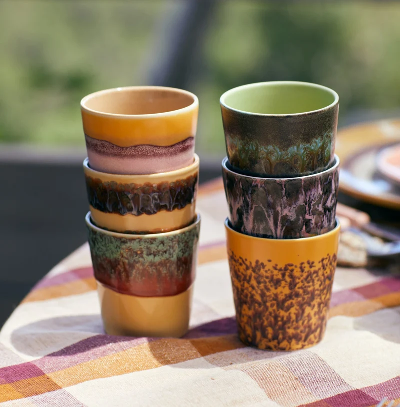 70's ceramics: Tassen-Set Valley, Set von 6