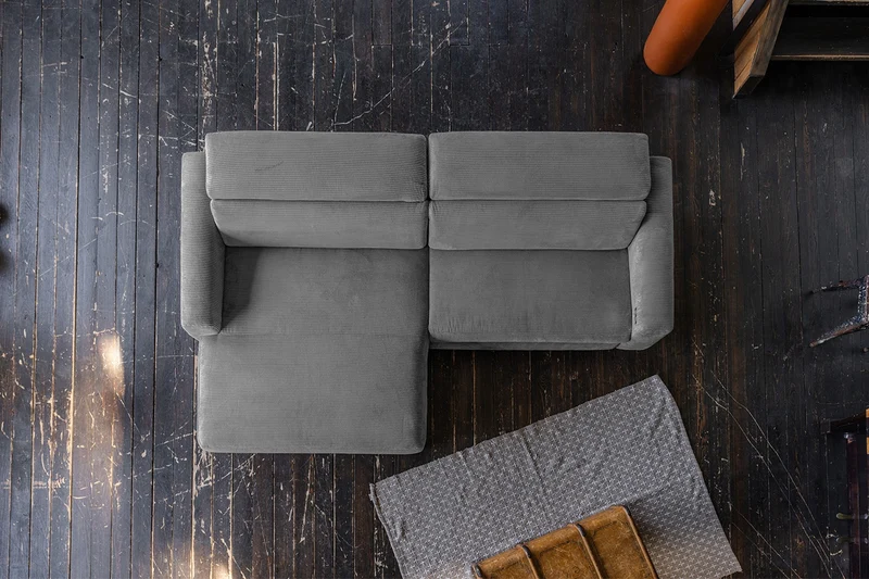 KAWOLA Sofa LAISKA Ecksofa Cord grau