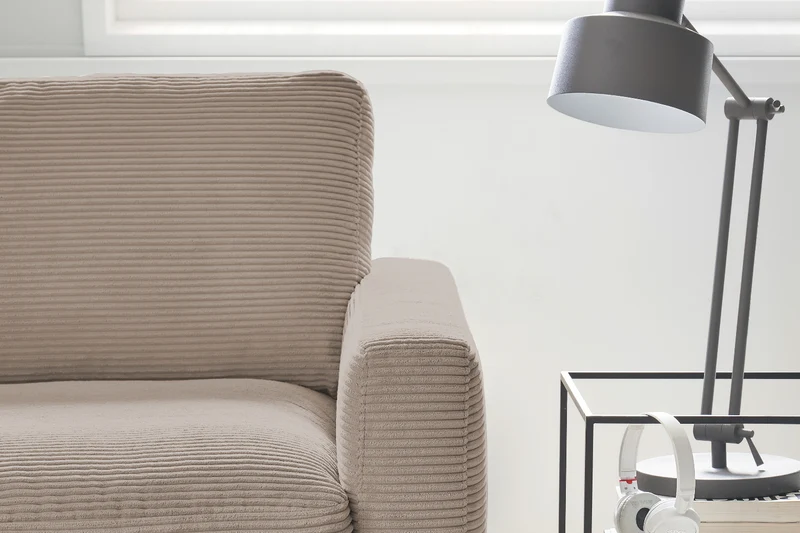 KAWOLA Ecksofa CARA Sofa Cord taupe