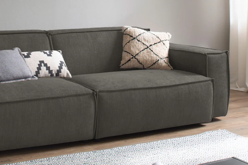 KAWOLA Sofa SAMU Stoff grau