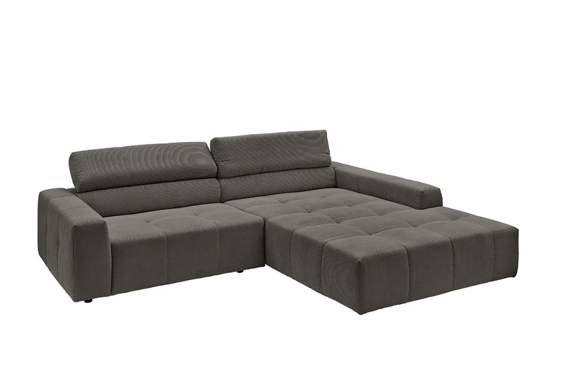 KAWOLA Sofa RENO Ecksofa Feincord anthrazit