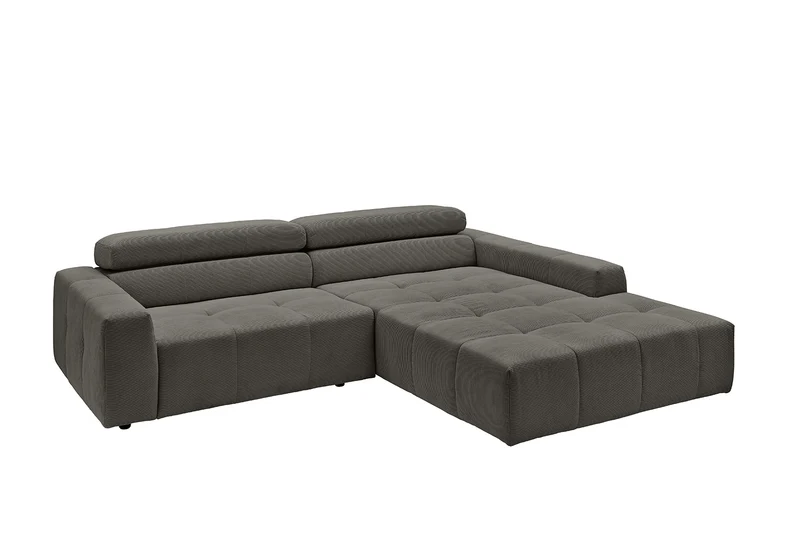 KAWOLA Sofa RENO Ecksofa Feincord anthrazit