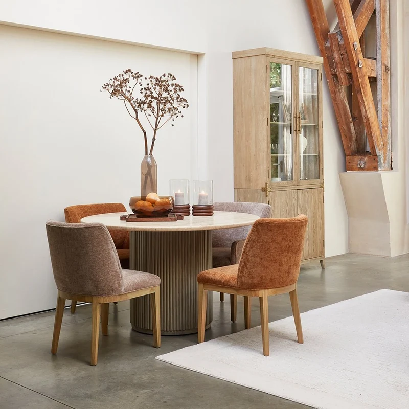 Riviera Maison Esszimmerstuhl Whistler – ohne Armlehnen Warm Mushroom