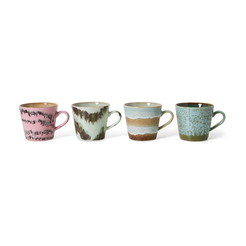 70's Ceramics: Cappuccino Tassen Dada Set von 4, 300 ml