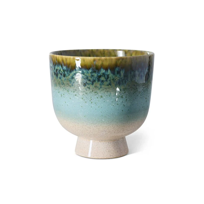 70's Ceramics: Blumen Topf lagoon