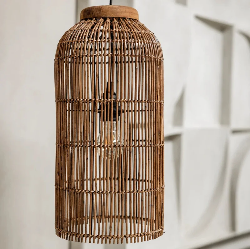Pendelleuchte Aura Slimm Rattan, Braun