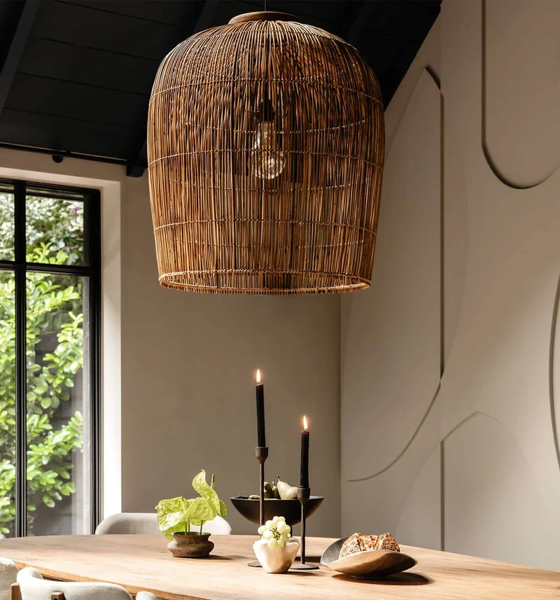 Pendelleuchte Aura, Rattan Kulit