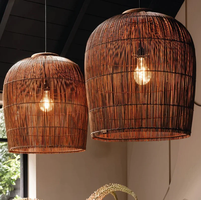 Pendelleuchte Aura Rattan, Braun