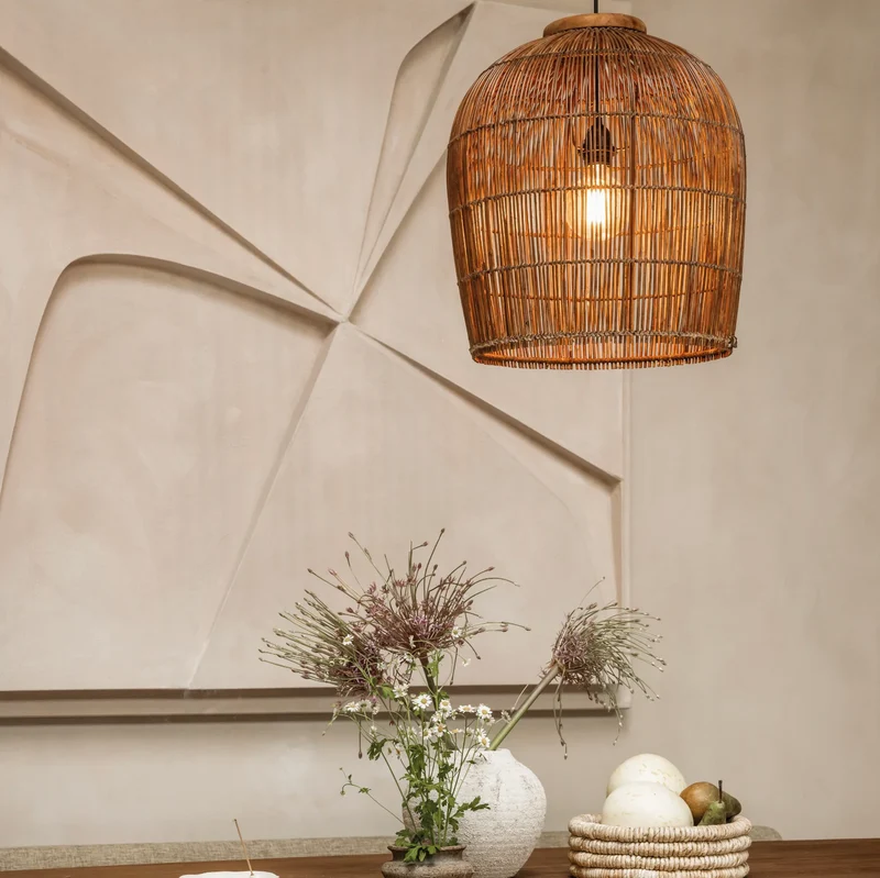 Pendelleuchte Aura Rattan, Braun