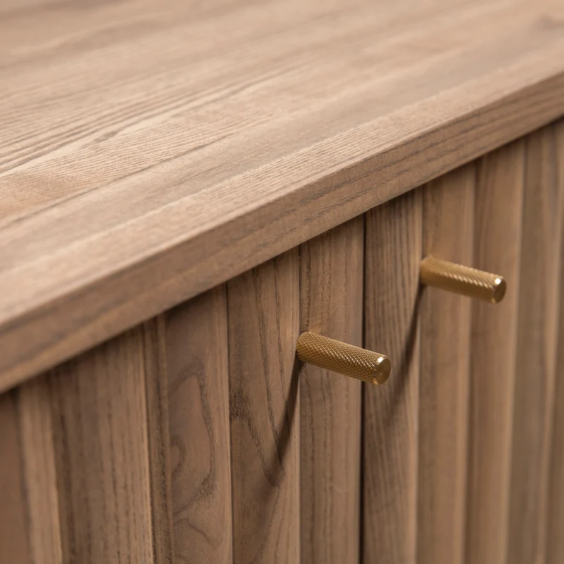 Welve - Sideboard 185cm | Metallgestell Schwarz - Eiche Massiv UP