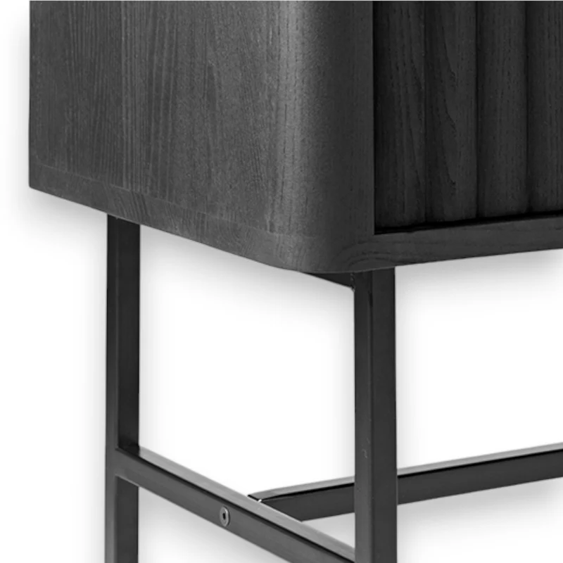 Welve - Sideboard 185cm | Metallgestell Schwarz - Eiche Massiv UP
