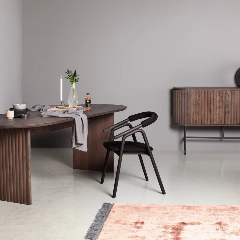 Welve - Sideboard 139cm | Metallgestell Schwarz - Eiche Massiv UP