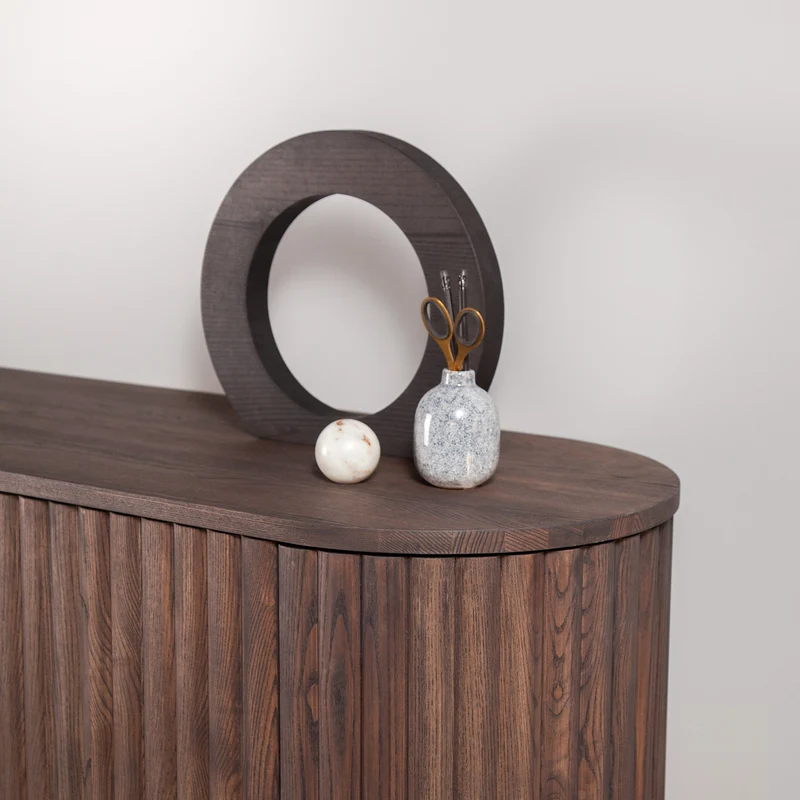 Welve - Sideboard 139cm | Metallgestell Schwarz - Eiche Massiv UP