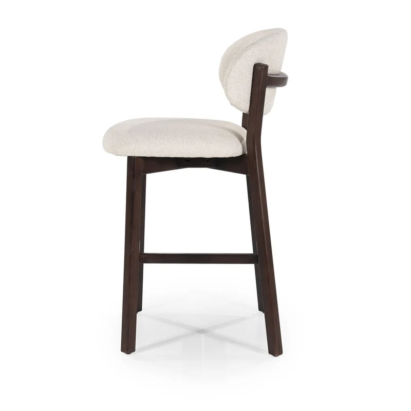 Barstuhl Mikky Dunkelbraun - Beige SH 68,5 cm