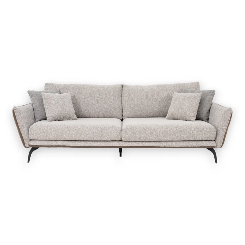 Ekko Modulsofa - 3 Sitzer - Stoff Ascot Toffee | Leder Bull Braun