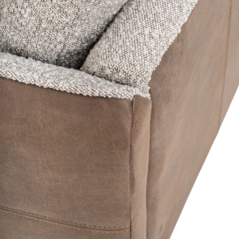 Ekko Modulsofa - 3 Sitzer - Stoff Ascot Toffee | Leder Bull Braun