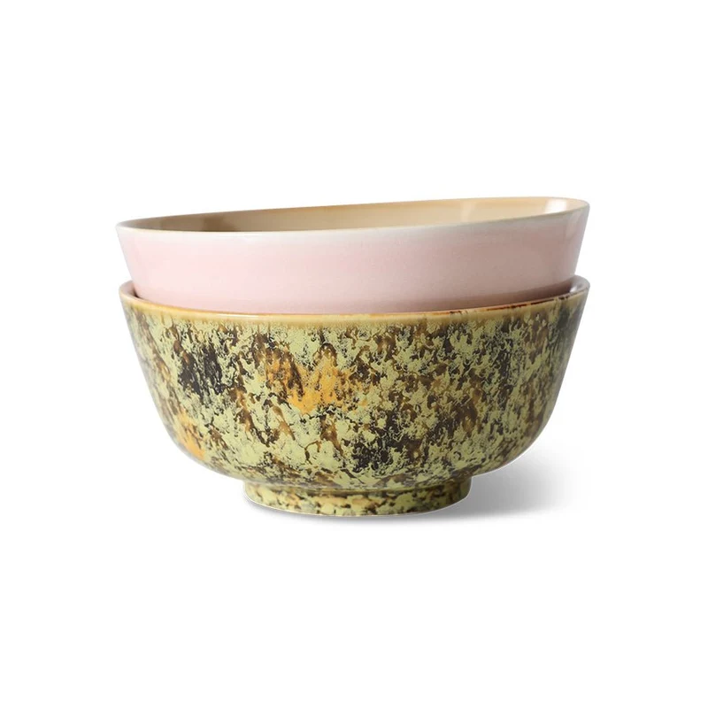 70's ceramics: Schüsseln Ramen, Set von 2