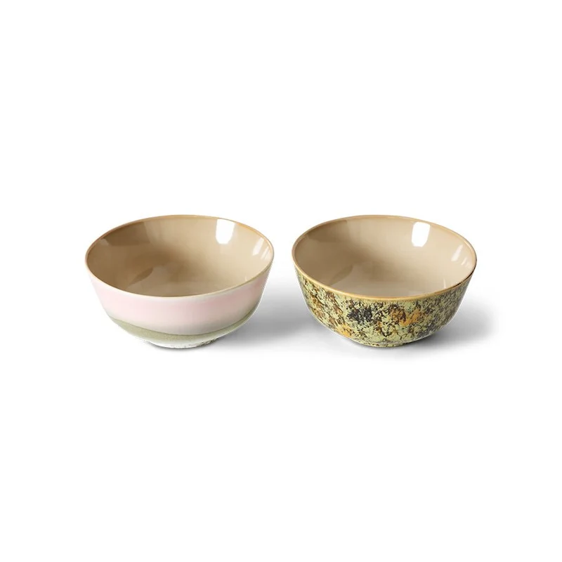 70's ceramics: Schüsseln Ramen, Set von 2