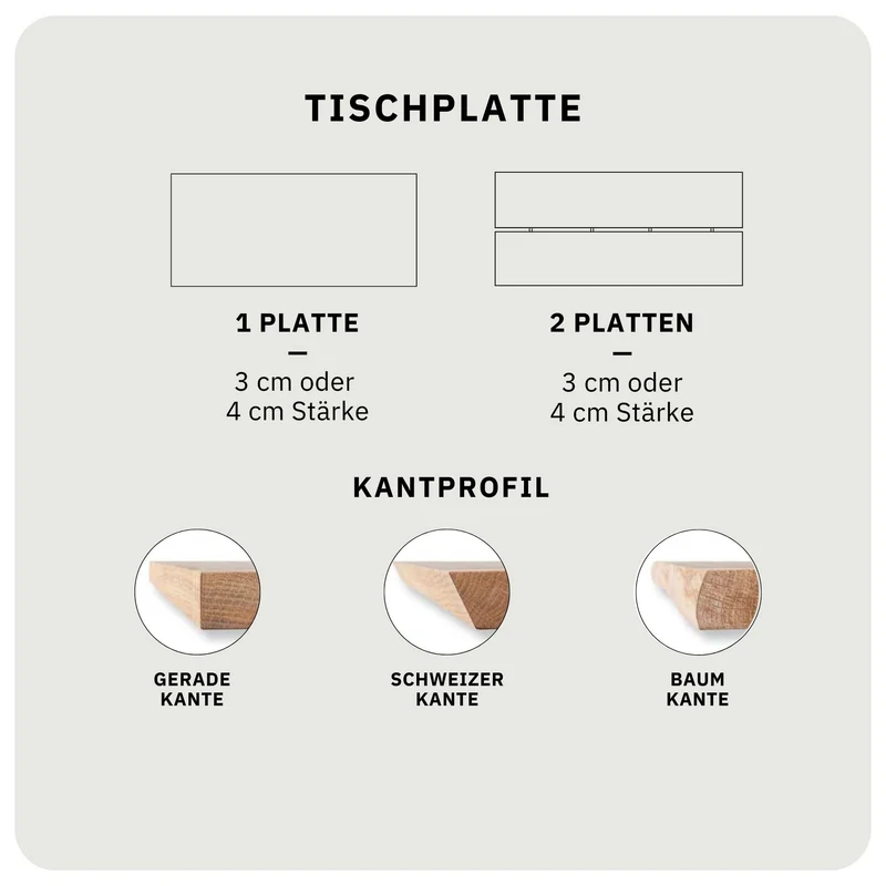 Tyr - Couchtisch | 2 Platten & Schweizer Kante - Eiche Geölt FK