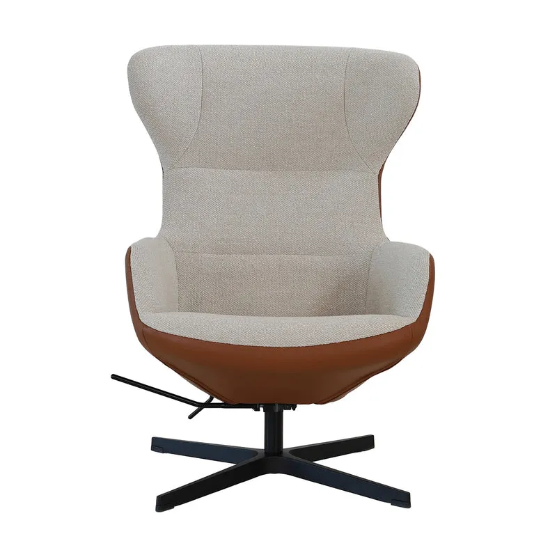 Sofia - Sessel - Stoff Brema Beige / Leder Balder Cognac | Gestell Vision
