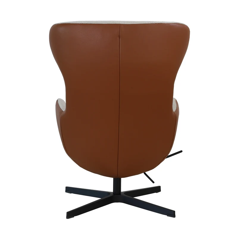 Sofia - Sessel - Stoff Brema Beige / Leder Balder Cognac | Gestell Vision