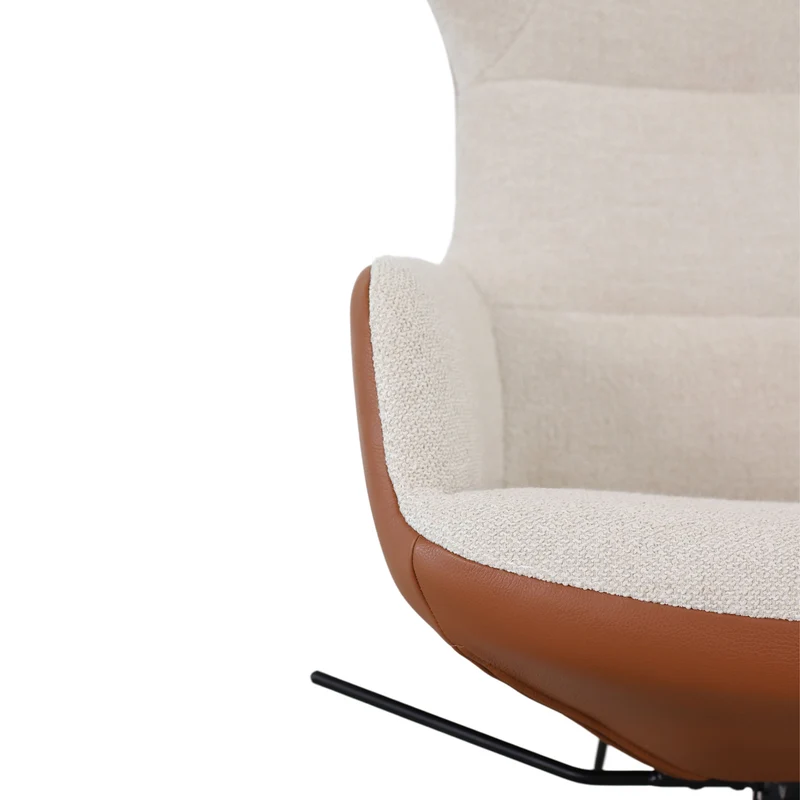 Sofia - Sessel - Stoff Brema Beige / Leder Balder Cognac | Gestell Vision